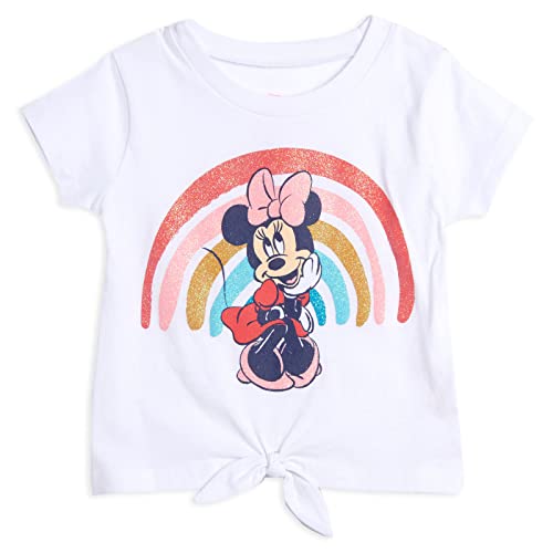 Minnie Mouse Infant Baby Girls 3 Piece Outfit Set: T-Shirt Shorts Scrunchy White / Blue 18 Months
