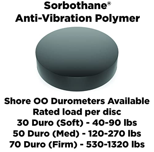 It: Sorbothane Vibration Isolation Circular Pad 50 Duro (.25" Thick 2.25" Dia.) - 8 Pack