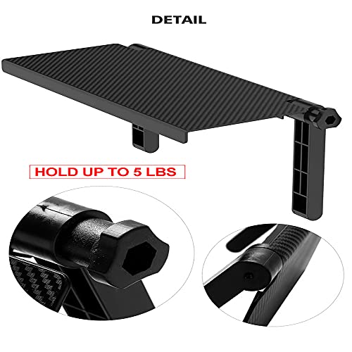 13.4-Inch Flat Panel Black TV Shelf for Cable Box,Soundbar,Streaming Device,Remote Control,Wi-Fi Router,Webcam