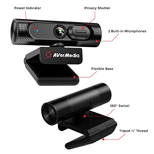PW315 Full HD 1080p 60fps Webcam for Game Streaming, Video Calls and Content Creating with CamEngine and 3rd Party Software Support
