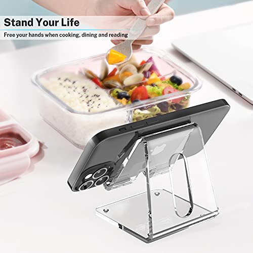 Acrylic Cell Phone Stand, Portable Phone Holder, Clear Phone Stand for Desk, Compatible with Phone 13 12 Pro Max Mini 11 Xr 8 Plus SE, Switch, Android Smartphone, Pad, Tablet, Desk Accessories