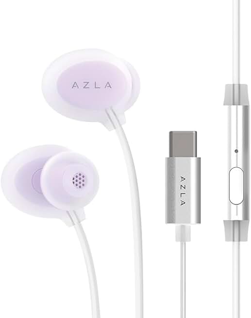 Lavender Wired Earbuds with Microphone for Long Listening