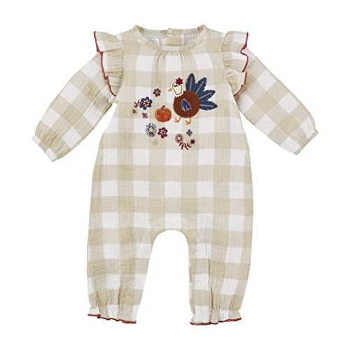 Baby Girl Thanksgiving Turkey One-Piece Bodysuit, Cream, 0-3 Months