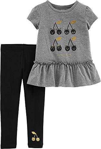 Baby Girls Cherry Happy Peplum Leggings Set, 3 Months