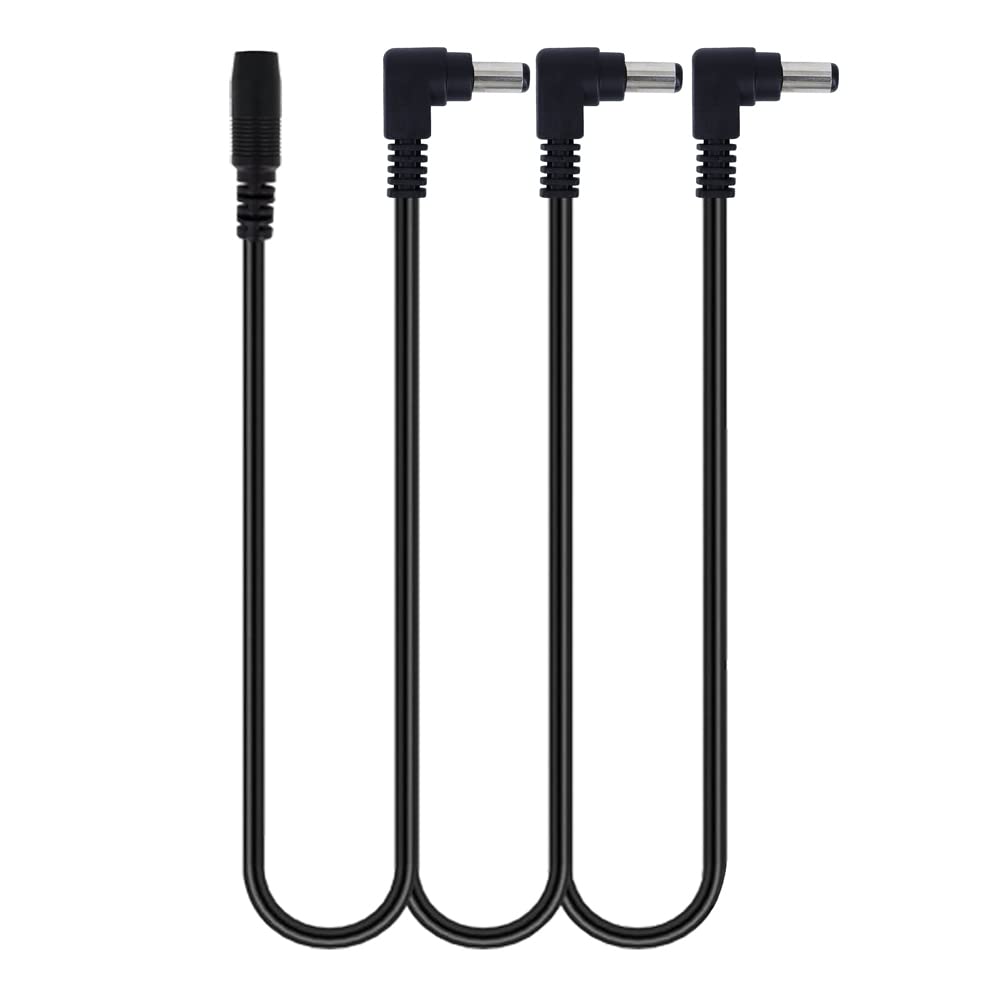 1 to 3 Way Daisy Chain Cable Power Supply Splitter Cable Adapter Guitar Effect Pedal Power Cable Black