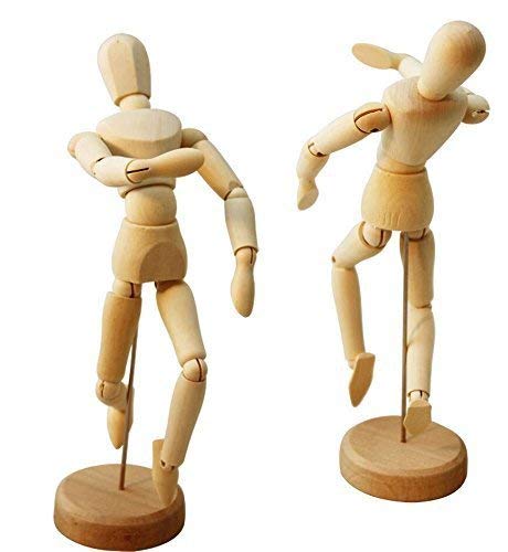 12-Inch Wooden Artist Mannequin Set of 2
