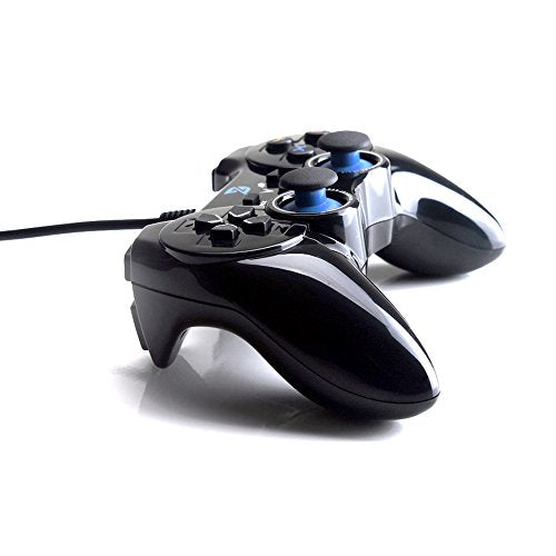 '-V+ USB Wired Gaming Controller Gamepad For PC/Laptop Computer(Windows XP/7/8/10/11) & PS3 & Android & Steam - [Black]