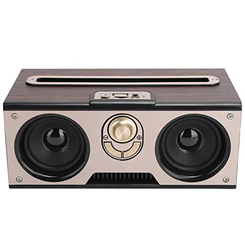 Bluetooth Speaker,Retro Wooden Bluetooth Speaker HiFi Wireless Portable Audio Sound,Home Indoor Portable Speaker Support Memory Card AUX Input (Wood)