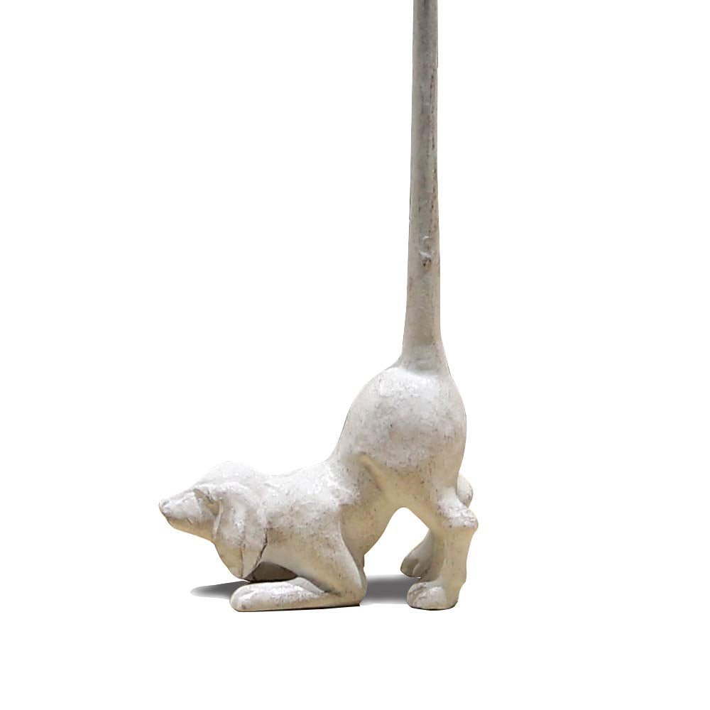 Cast Iron Tet Paper Holder Towel Holder Stand for Bathroom Kitchen Desk Dog-White)