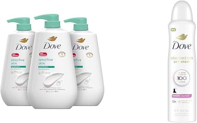 Sensitive Skin Body Wash and Antiperspirant Deodorant Spray