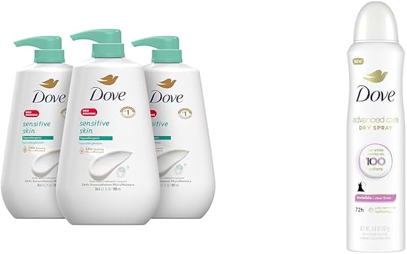 Sensitive Skin Body Wash and Antiperspirant Deodorant Spray