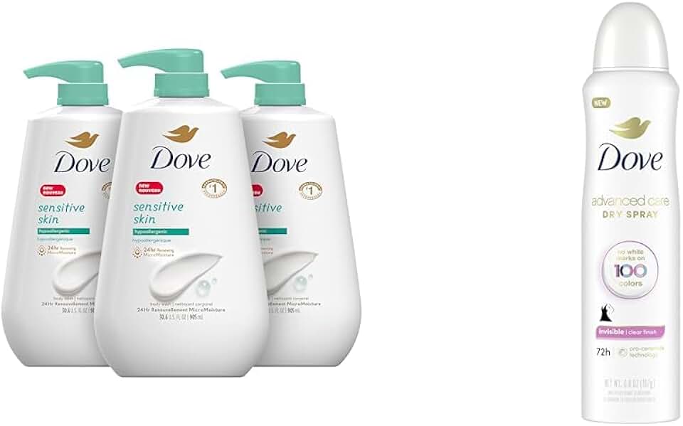 Sensitive Skin Body Wash and Antiperspirant Deodorant Spray
