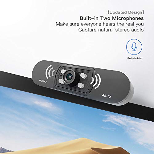 1080P Webcam with Microphone, Full HD Computer Webcam USB Desktop Camera for Pc Laptop Compatible with Windows, Android for Video Conferencing, Online Classes, Gaming, Video Chat