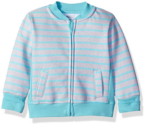 unisex baby Ultimate Zippin Fleece Jacket Sweater, Blue and Grey Stripe, 12-18 Months US