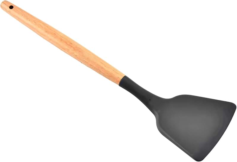 Silicone Spatula with Wooden Handle, Heatproof, Nonstick