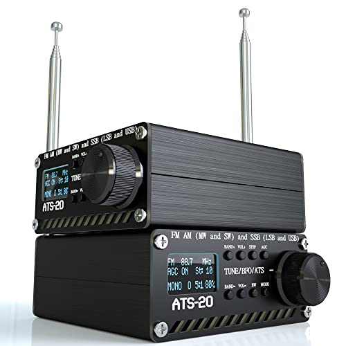 SI4732All Band Full Frequency Radio Receiver, FM AM (MW and SW) SSB (LSB and USB) with Speaker, Antenna, Battery, Black