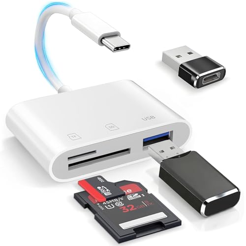 USB C SD Card Reader with Dual Slots and USB Port