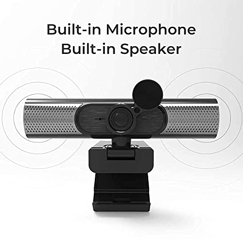 1080P HD Webcam with Microphone Privacy Coverand Tripod,Web cam with Speaker Camera for Conferences, USB Camera Plug and Play Compatible with Zoom/Skype/Facetime/Teams, PC Mac Laptop Desktop