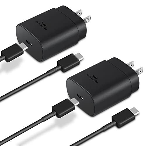Type C Charger, 2-Pack, 25W USB C Wall Charger with 6FT Cable