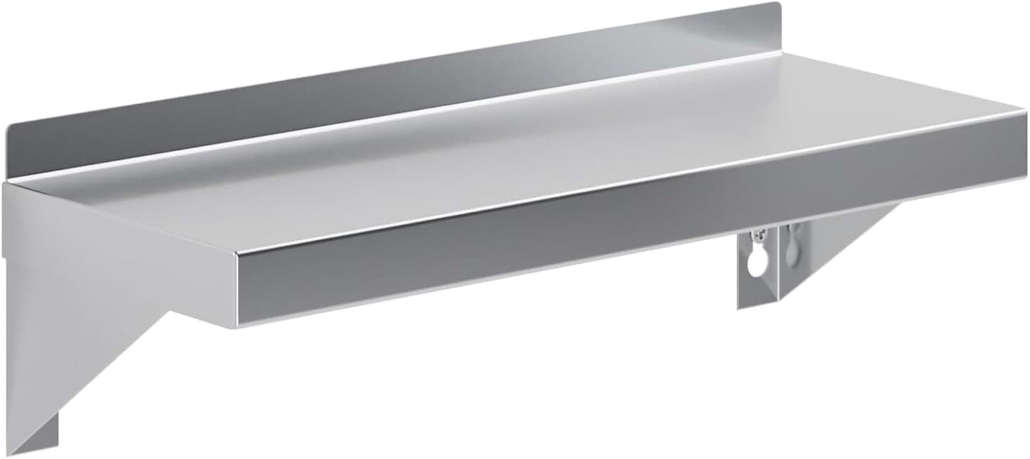 Heavy Duty Stainless Steel Wall Shelf for Kitchen and Utility Rooms