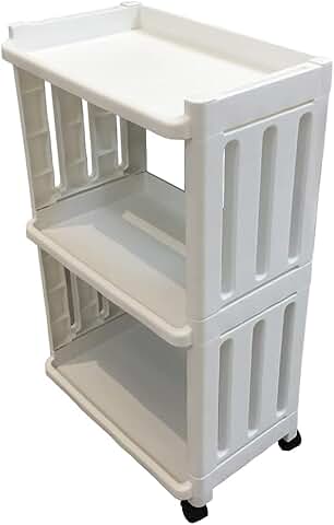 Slim 3-Tier Rolling Storage Cart for Home and Office