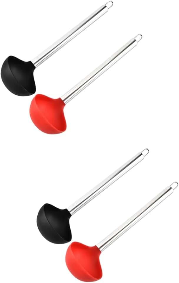 Set of two heat-resistant silicone cooking spoons