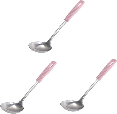 Set of three stainless steel kitchen utensils