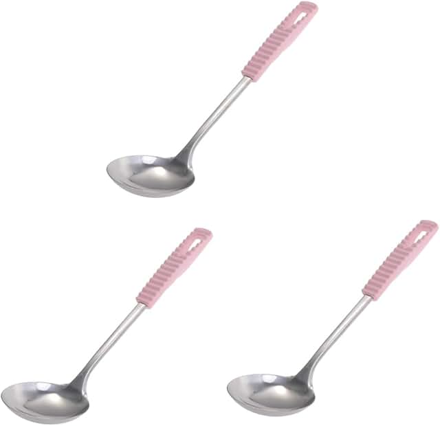 Set of three stainless steel kitchen utensils