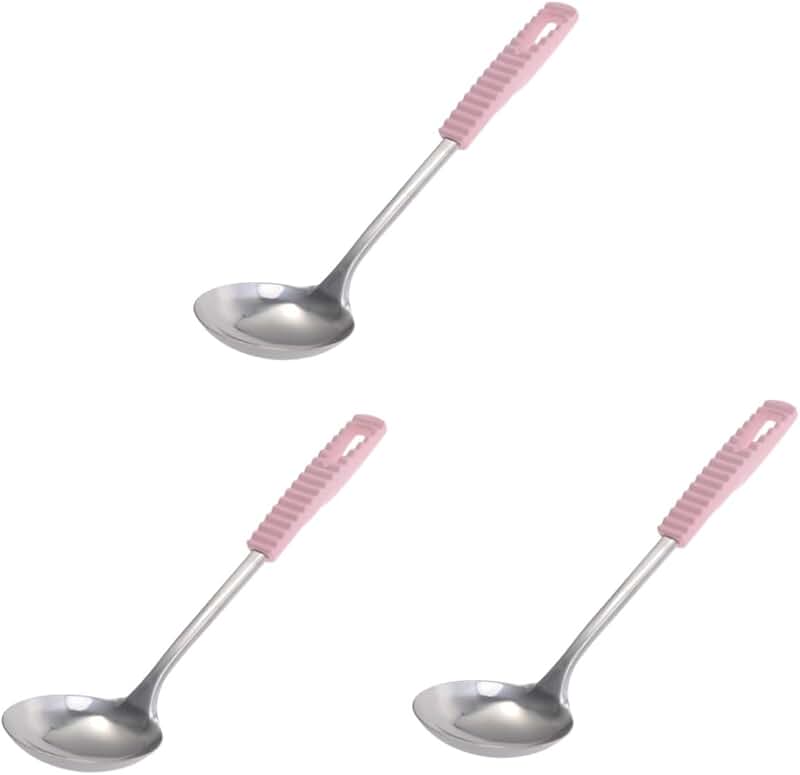 Set of three stainless steel kitchen utensils