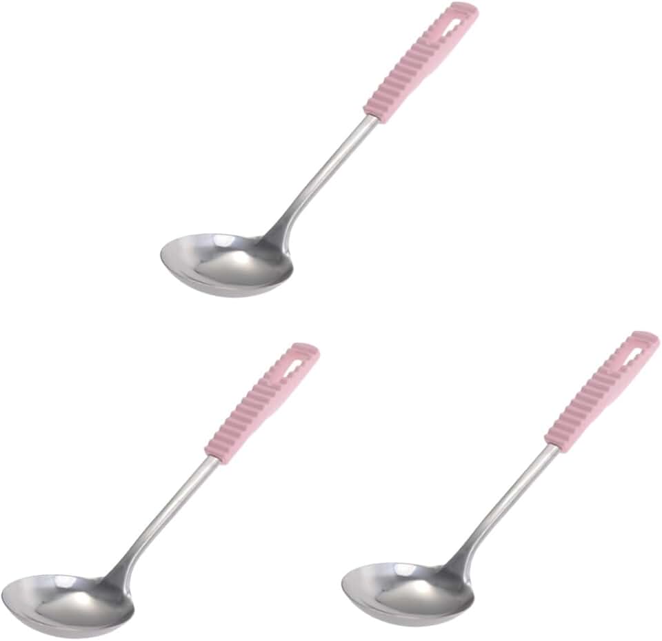 Set of three stainless steel kitchen utensils