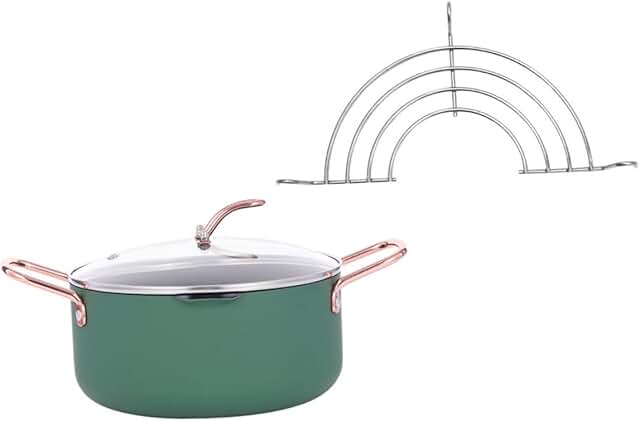 Deep Enamel Soup and Cooking Pot with Lid