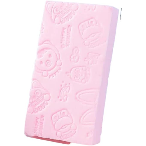 MODAIO-2Pcs Ultra Soft Cartoon Printed Bath Sponge for Exfoliating and Dead Skin Removing Cleaning Shower Brush Bath Tools Bathroom for Kids Adult (Pink)