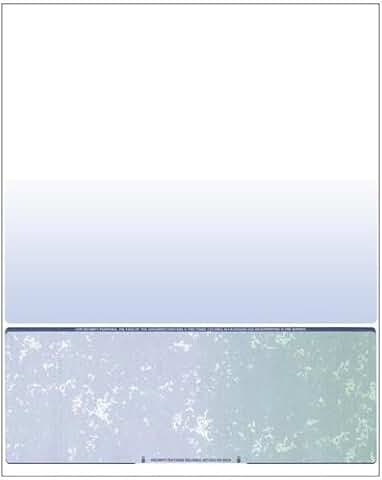 250 Sheets of Custom Blue/Green Prismatic Check Paper