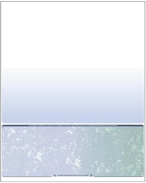 250 Sheets of Custom Blue/Green Prismatic Check Paper