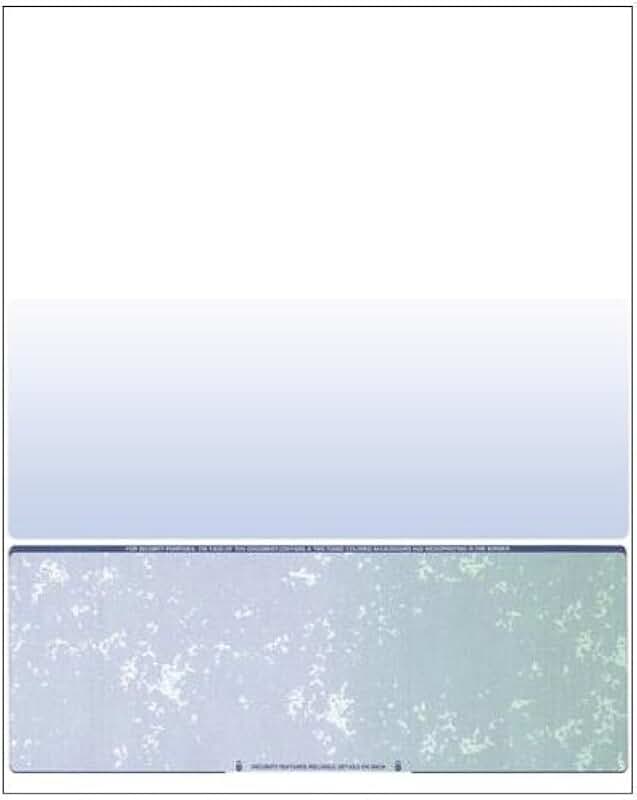 250 Sheets of Custom Blue/Green Prismatic Check Paper