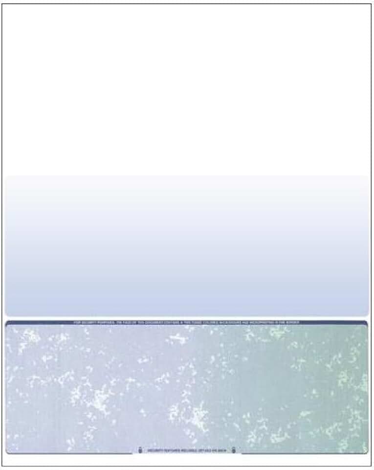 250 Sheets of Custom Blue/Green Prismatic Check Paper