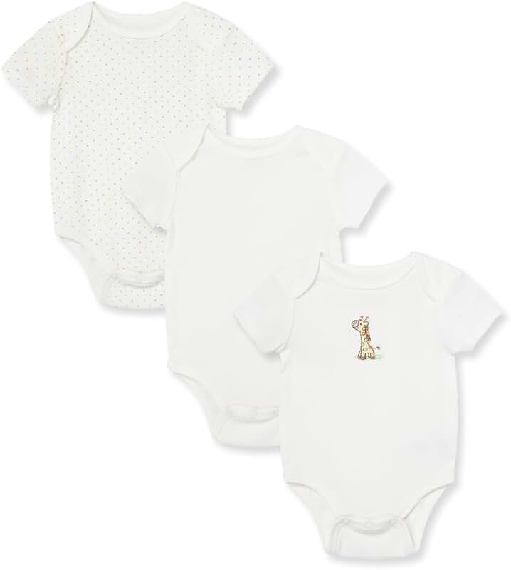 Baby Short Sleeve Bodysuits, 3-Pack, Soft Cotton