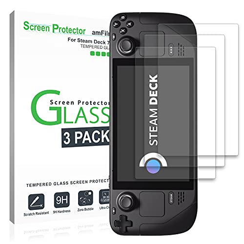 Three tempered glass screen protectors for Steam Deck 7-inch models