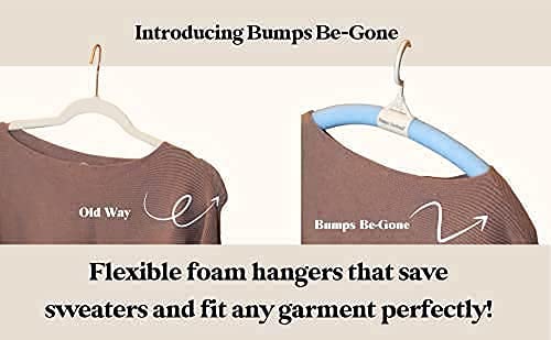 Feel Kozi No Bumps Hangers  Sweater Hangers No Shoulder Bump  Padded Hangers and Foam Hangers for Wet Clothes  No Hangers for Jerseys  Flexible, Bendable