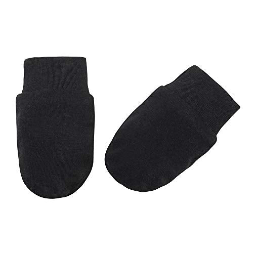 Cotton Unisex Baby Mittens, Size 0-3m  Black