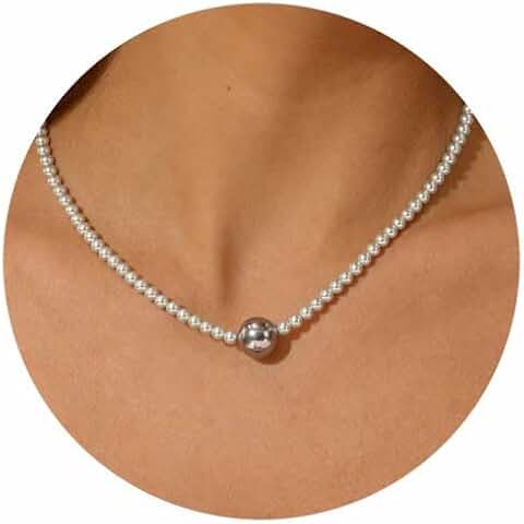 Trendy 14k Gold Plated Pearl Necklace for Women