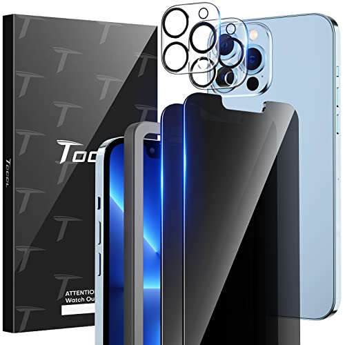 2 Pack Privacy Screen Protectors and Camera Lens Protectors for iPhone 13 Pro Max
