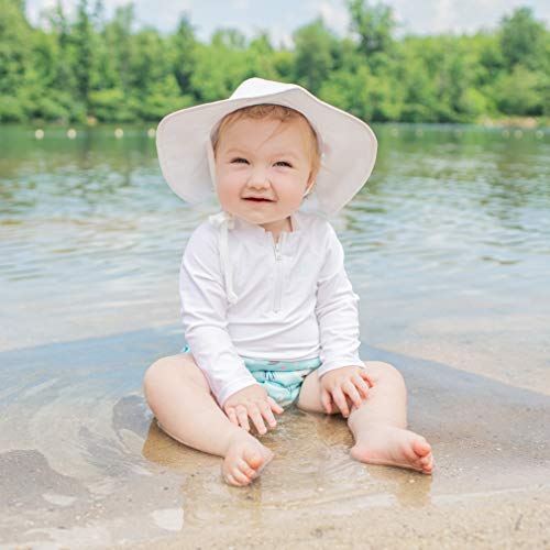 by green sprouts uni -baby Long Sleeve Rashguard | All-day UPF 50+ sun protection-wet or dry,White,12mo