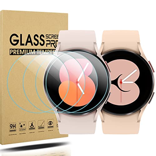 4-Pack for Samsung Galaxy Watch 4 /Galaxy Watch 5 (40mm) Tempered Glass Screen Protector for Galaxy Watch 4/5 40mm Smartwatch [2.5D 9H Hardness] [Anti-Scratch]