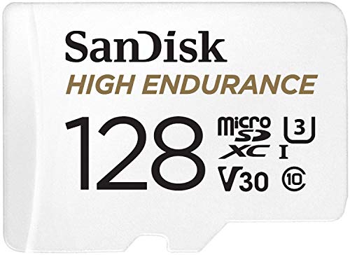 128GB High Endurance MicroSDXC Card with Adapter for Dash Cam and Home Monitoring