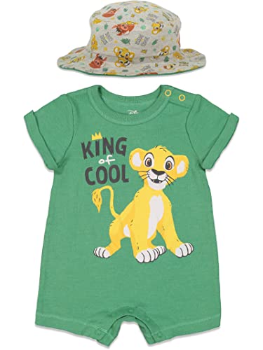 Lion King Simba Baby Boys Romper Sunhat Set Green 18 Months
