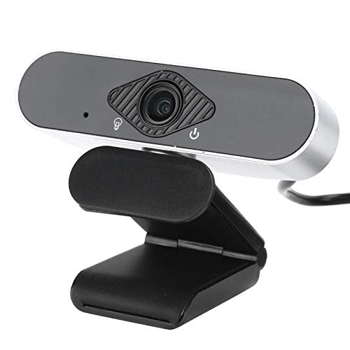 1080P Web Camera,HD Webcam Plug and Play USB Web Camera USB Computer Camera for Desktop & Laptop Conference Meeting Teaching Video Calling Live Streaming(Silver)