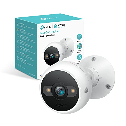 4MP 2K Security Camera Outdoor Wired, IP65, Starlight Sensor & 98 Ft Night Vision, Motion/Person Detection, 2-Way Audio w/Siren, Cloud/SD Card Storage, &Google Assistant Compatible(KC420WS)