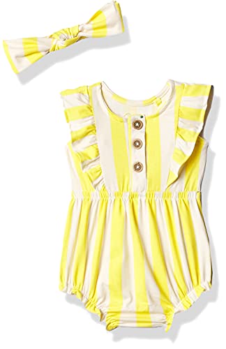 baby girls  Girls' Footie/Onesie and Toddler Footie, Ruffle Goldfinch Stripe, 3 Months US
