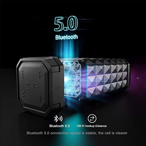 Bluetooth Speakers, M99 Portable Bluetooth Speaker 5.0, 100ft Wireless Range, Louder Volume, Stereo Sound, Amazing Bass, IPX5, Built-in Mic, Speaker for Home, Outdoors and Travel